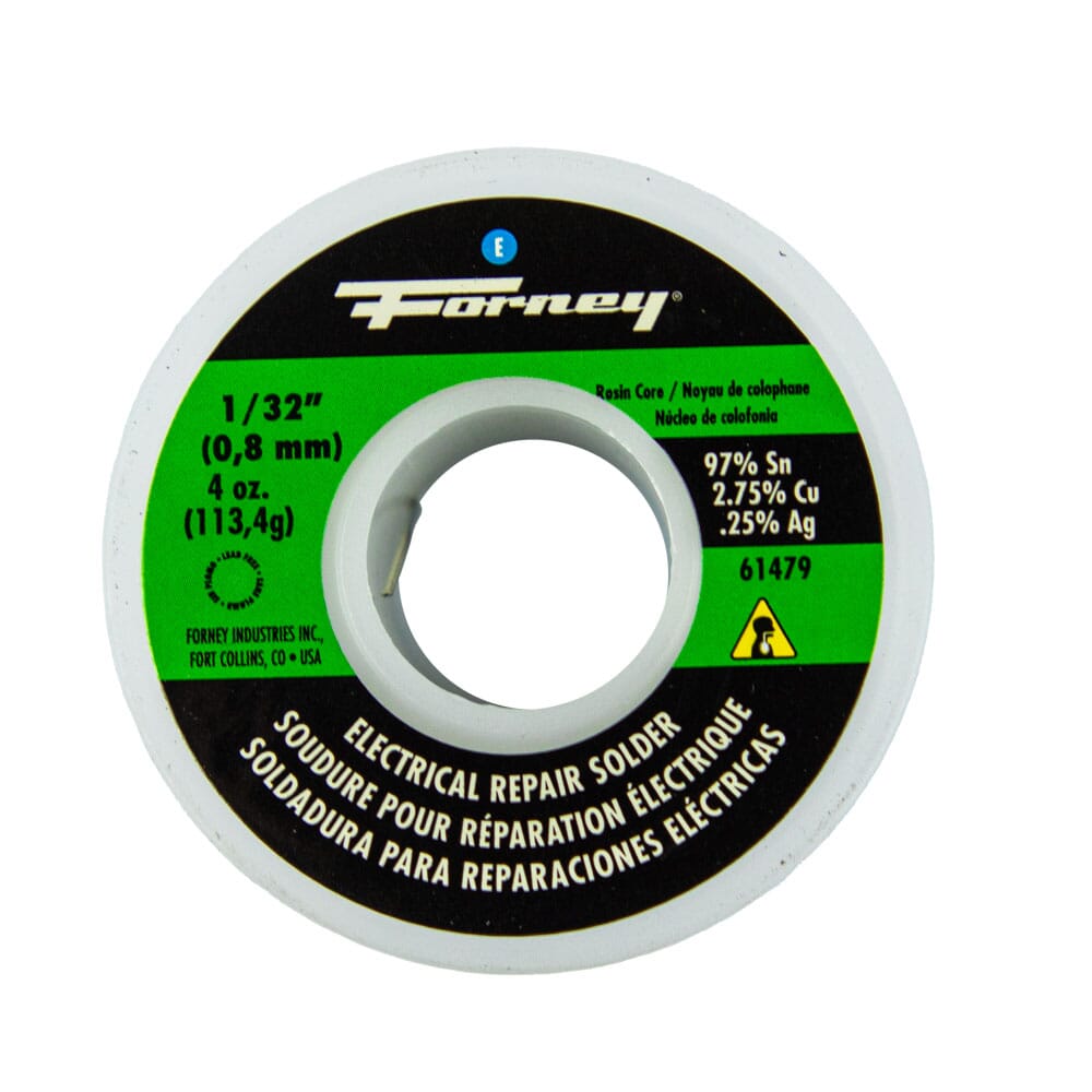 Solder, Lead Free (LF), Electrical Repair, Rosin Core, 1/32 in, 4